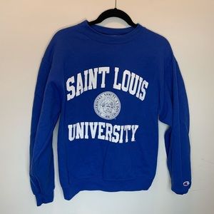 Saint Louis university crewneck blue